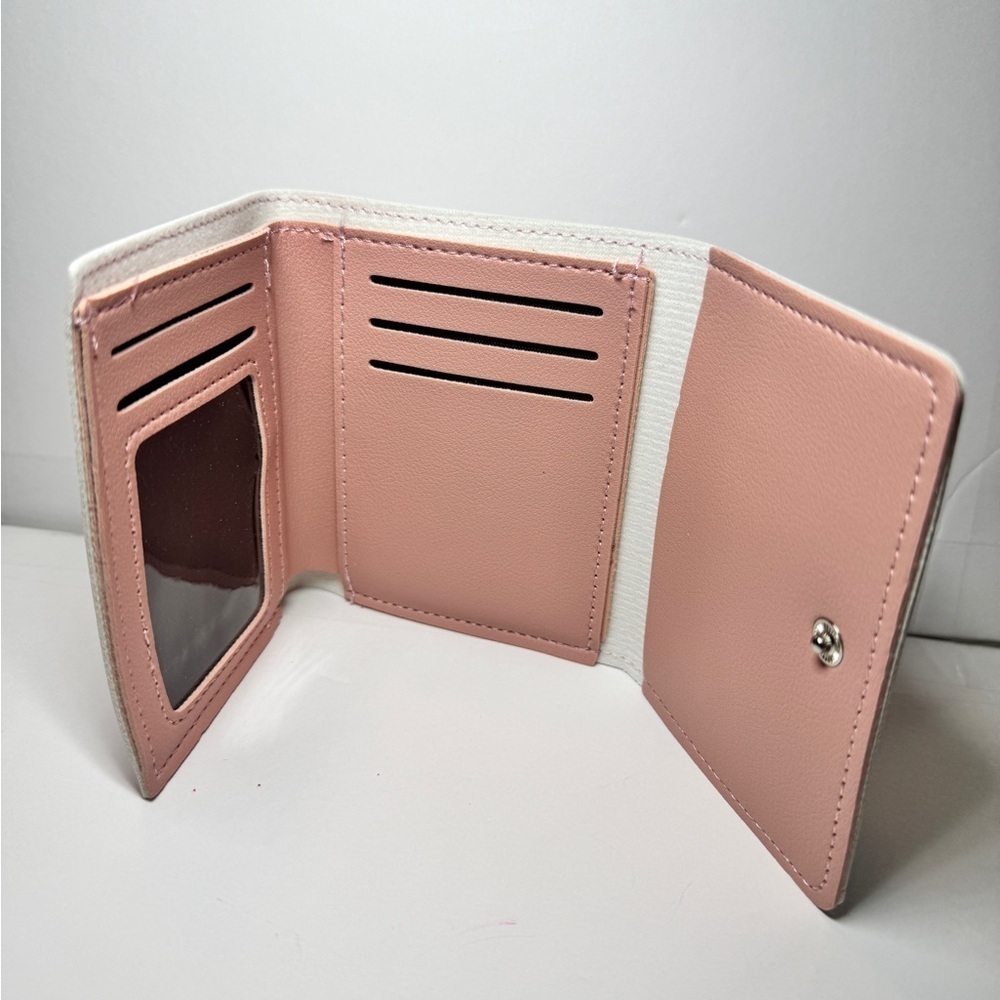 Sanrio Hello Kitty Pink Wallet Pink checkered dress tri-fold wallet NWT - Picture 7 of 9